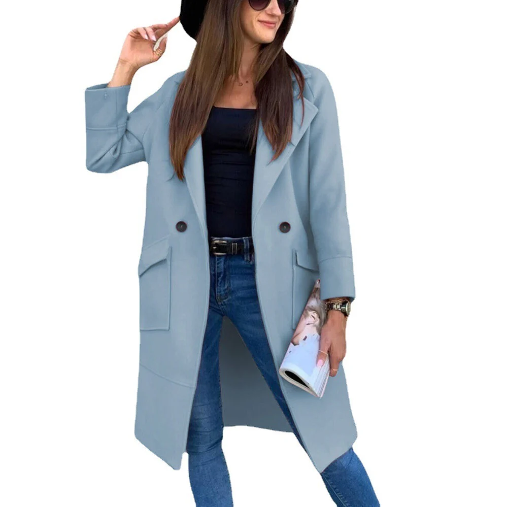 Damen elegante Trenchcoat mit praktischen Taschen und modernen Knopfdetails Heidi-Mode - Image 8