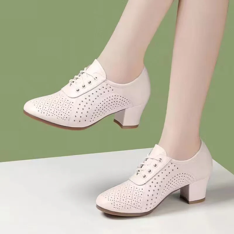 Damen Elegante und atmungsaktive Halbschuhe mit modischem Lochdesign Heidi Mode - Image 3