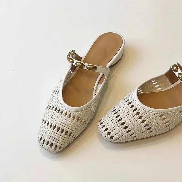 Damen Elegante und atmungsaktive Pantoletten mit modischem Riemchen-Design Heidi Mode
