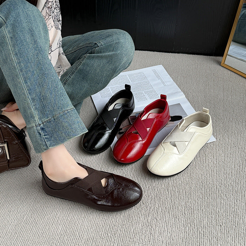 Damen elegante und bequeme Ballerinas mit raffinierter Gummizug-Ästhetik Heidi Mode - Image 3