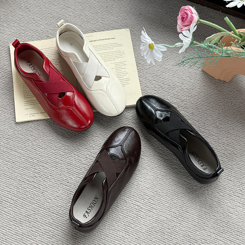 Damen elegante und bequeme Ballerinas mit raffinierter Gummizug-Ästhetik Heidi Mode - Image 4
