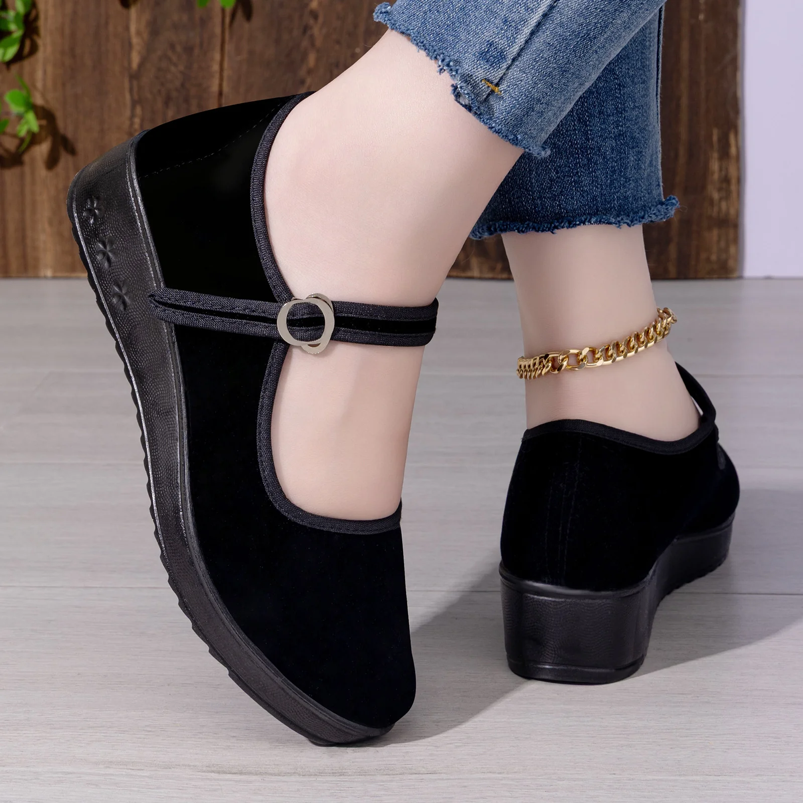 Damen Elegante und bequeme Ballerinas mit verstellbarem Riemen Heidi Mode - Image 3
