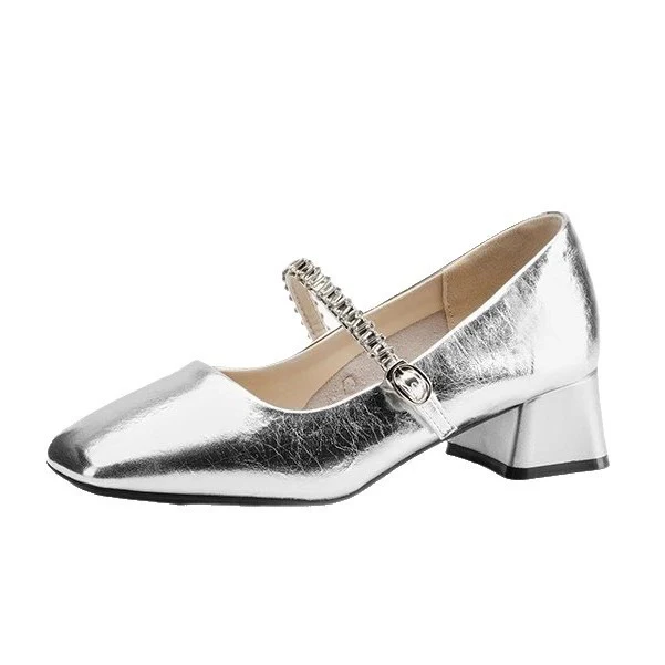 Damen Elegante und bequeme Pumps mit blockabsatz Heidi Mode - Image 5