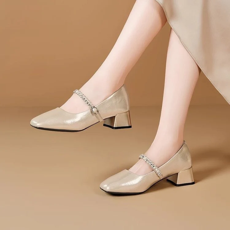 Damen Elegante und bequeme Pumps mit blockabsatz Heidi Mode - Image 6