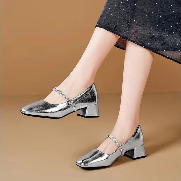 Damen Elegante und bequeme Pumps mit blockabsatz Heidi Mode - Image 7