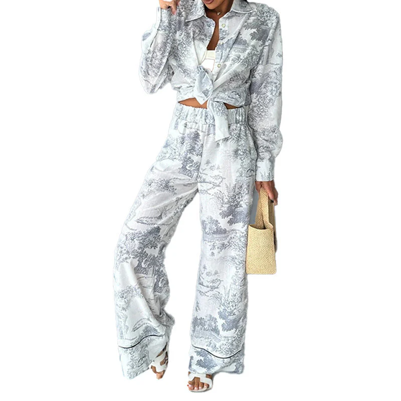 Damen Elegante und Bequeme Pyjama-Anzug mit Einzigartigem Floral-Design Heidi-Mode - Image 5