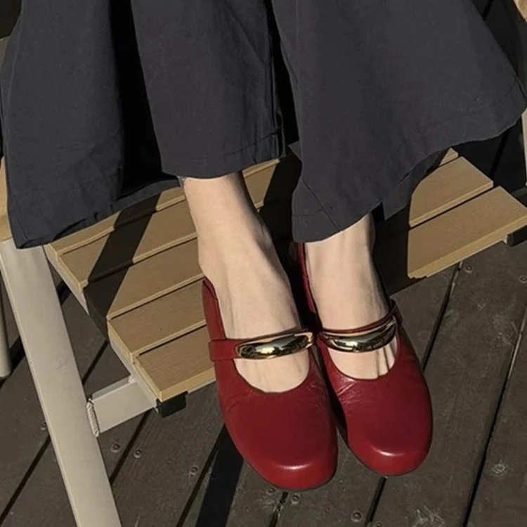 Damen Elegante und komfortable Ballerinas mit modischem Riemchen Heidi Mode