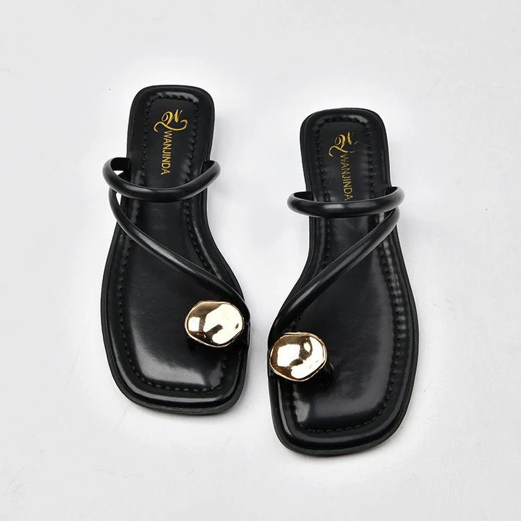 Damen Elegante und Modische Riemchensandalen mit Einzigartigem Metallakzent Heidi-Mode - Image 3