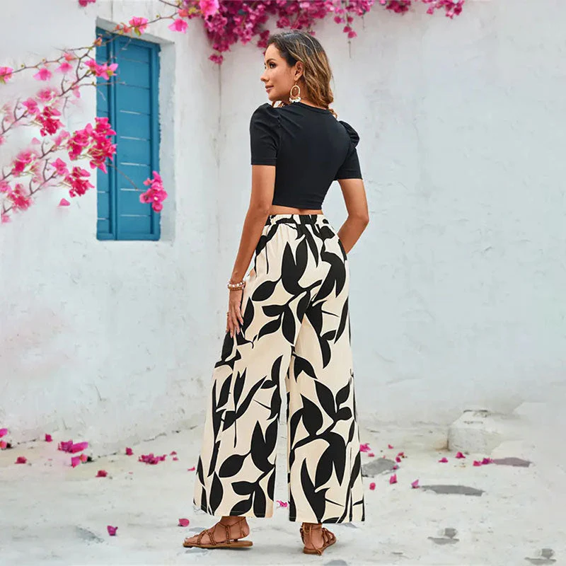 Damen Elegante Weite Hose mit Floralem Muster Heidi-Mode - Image 4