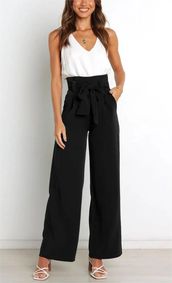 Damen Elegante Weite Stoffhose mit Taillengürtel Heidi-Mode - Image 10