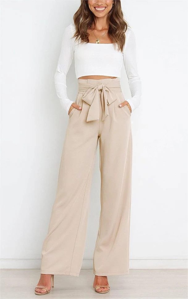 Damen Elegante Weite Stoffhose mit Taillengürtel Heidi-Mode - Image 15