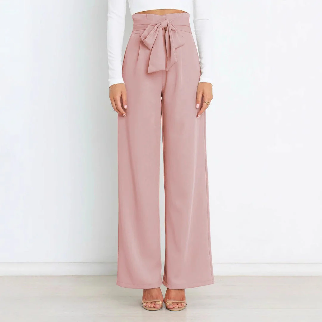 Damen Elegante Weite Stoffhose mit Taillengürtel Heidi-Mode - Image 4