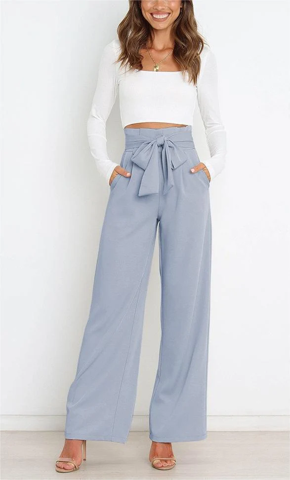 Damen Elegante Weite Stoffhose mit Taillengürtel Heidi-Mode - Image 7