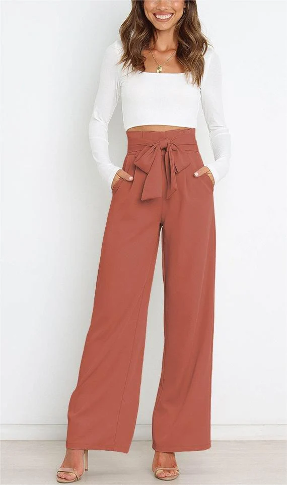 Damen Elegante Weite Stoffhose mit Taillengürtel Heidi-Mode - Image 9