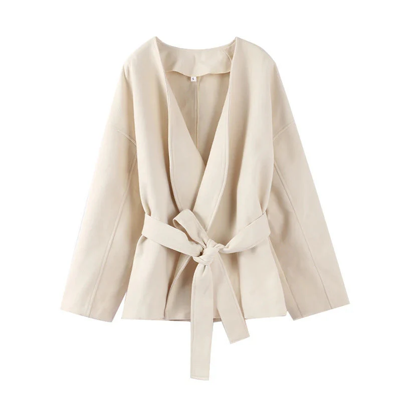 Damen Elegante Wickeljacke mit Taillengürtel Heidi-Mode - Image 5