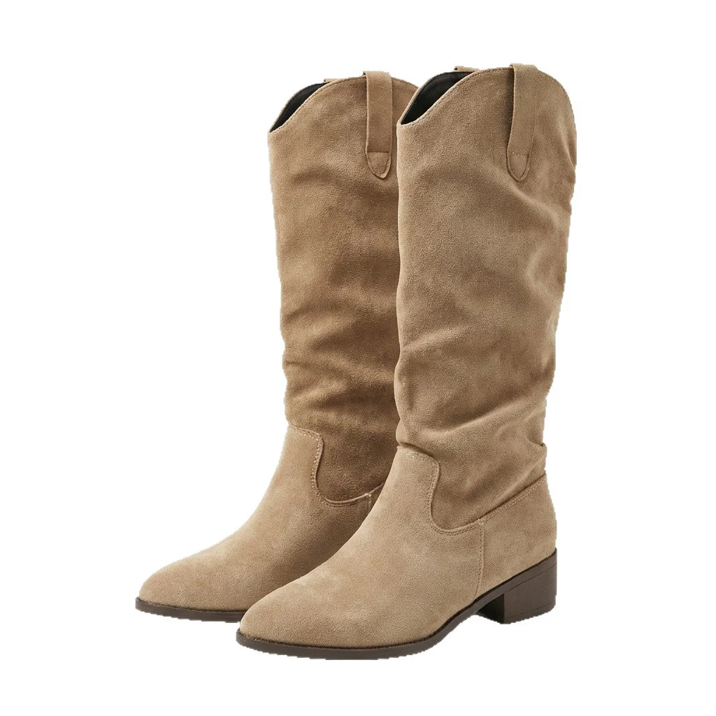 Damen Elegante Wildleder-Stiefel mit leichtem Stretch-Schaft Heidi Mode - Image 5