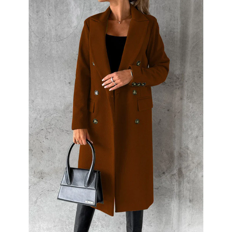 Damen Eleganter Doppelreihiger Mantel mit hochmodernem Schnitt Heidi-Mode - Image 5