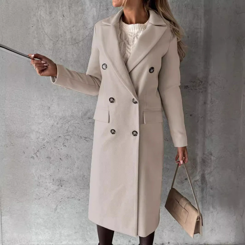 Damen Eleganter Doppelreihiger Mantel mit hochmodernem Schnitt Heidi-Mode - Image 8