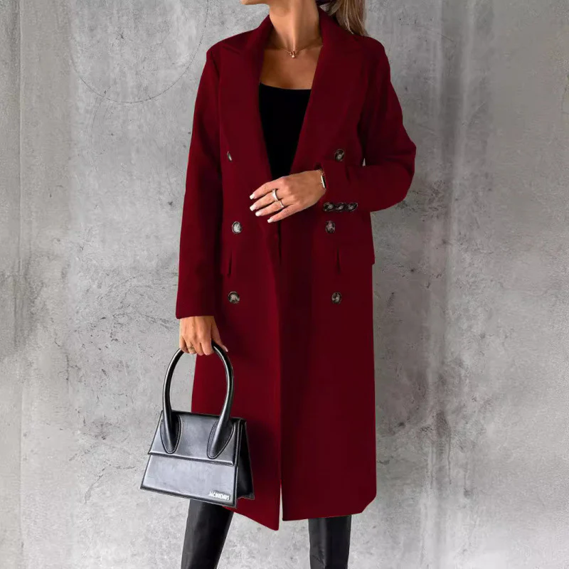 Damen Eleganter Doppelreihiger Mantel mit hochmodernem Schnitt Heidi-Mode - Image 9