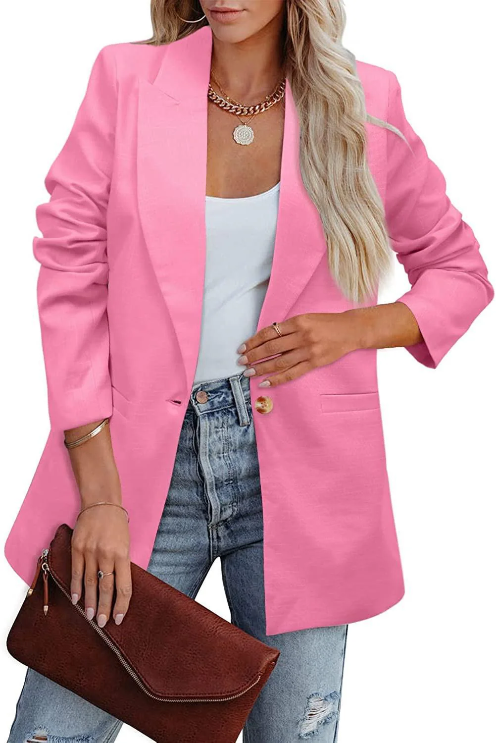 Damen Eleganter Freizeitblazer mit Lässigem Schnitt und Zwei Taschen Heidi-Mode - Image 10