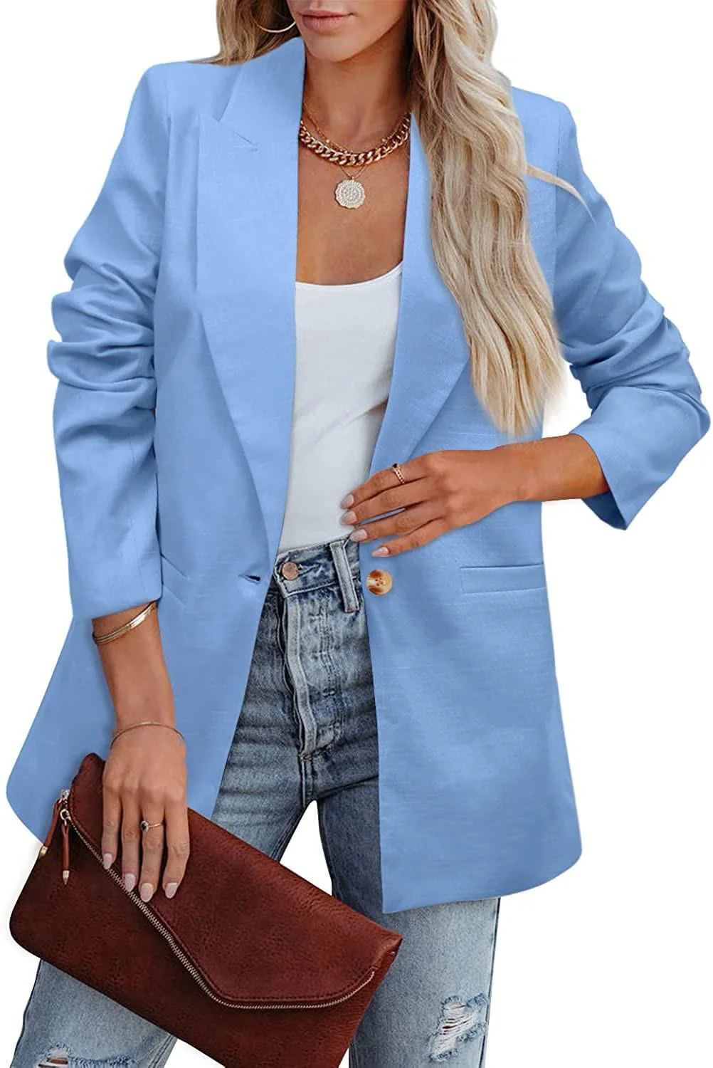 Damen Eleganter Freizeitblazer mit Lässigem Schnitt und Zwei Taschen Heidi-Mode - Image 7