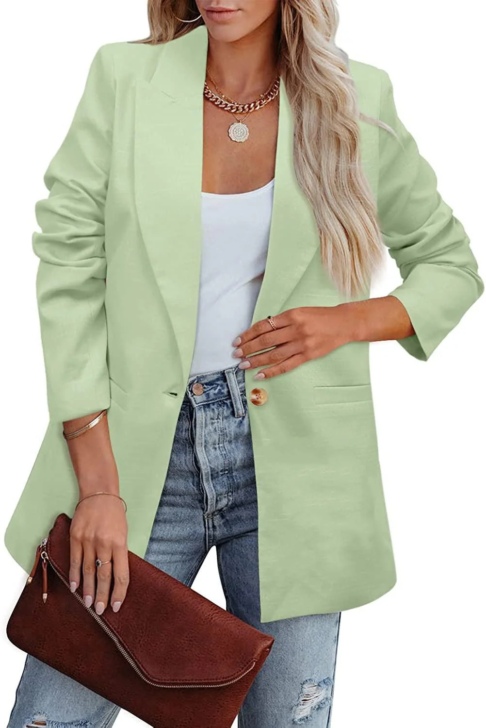 Damen Eleganter Freizeitblazer mit Lässigem Schnitt und Zwei Taschen Heidi-Mode - Image 9