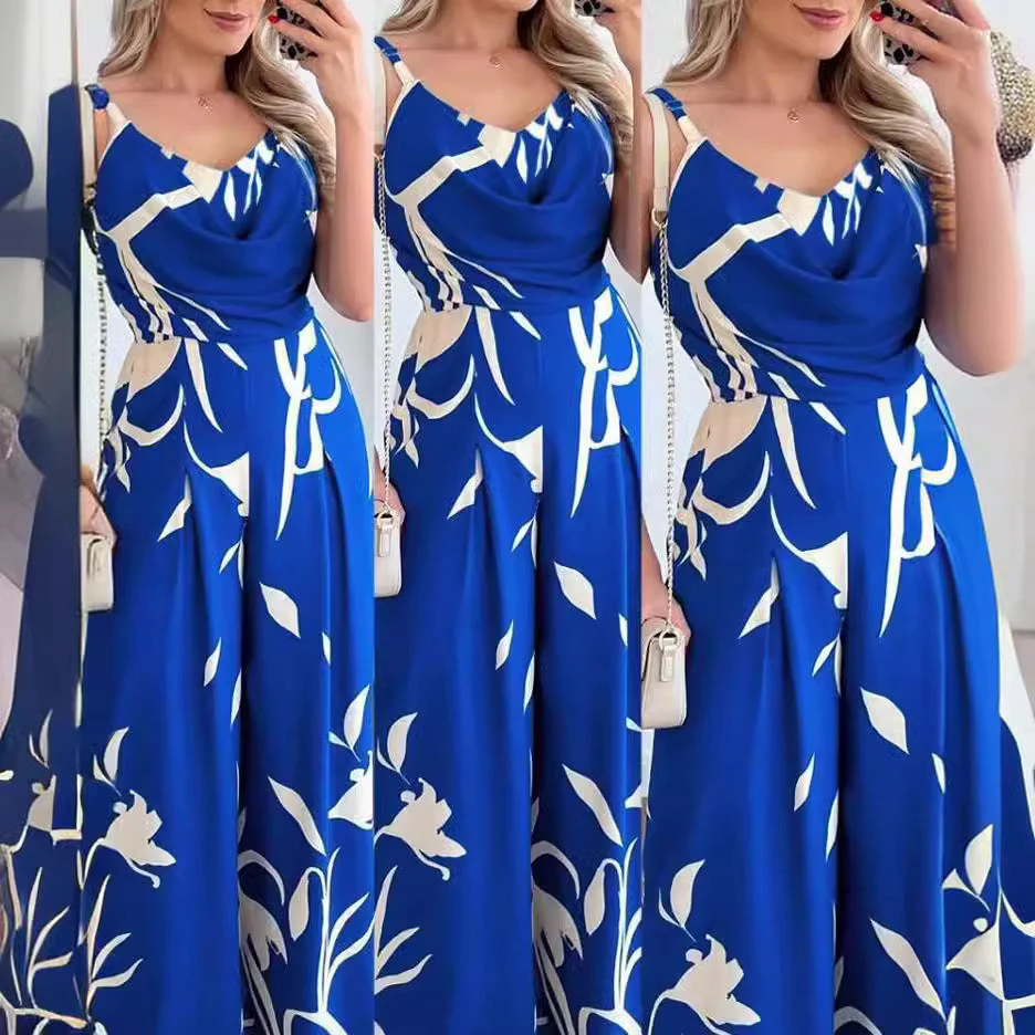 Damen Eleganter Jumpsuit mit Fließendem Stoff und Modischem Blumenmuster Heidi-Mode - Image 4