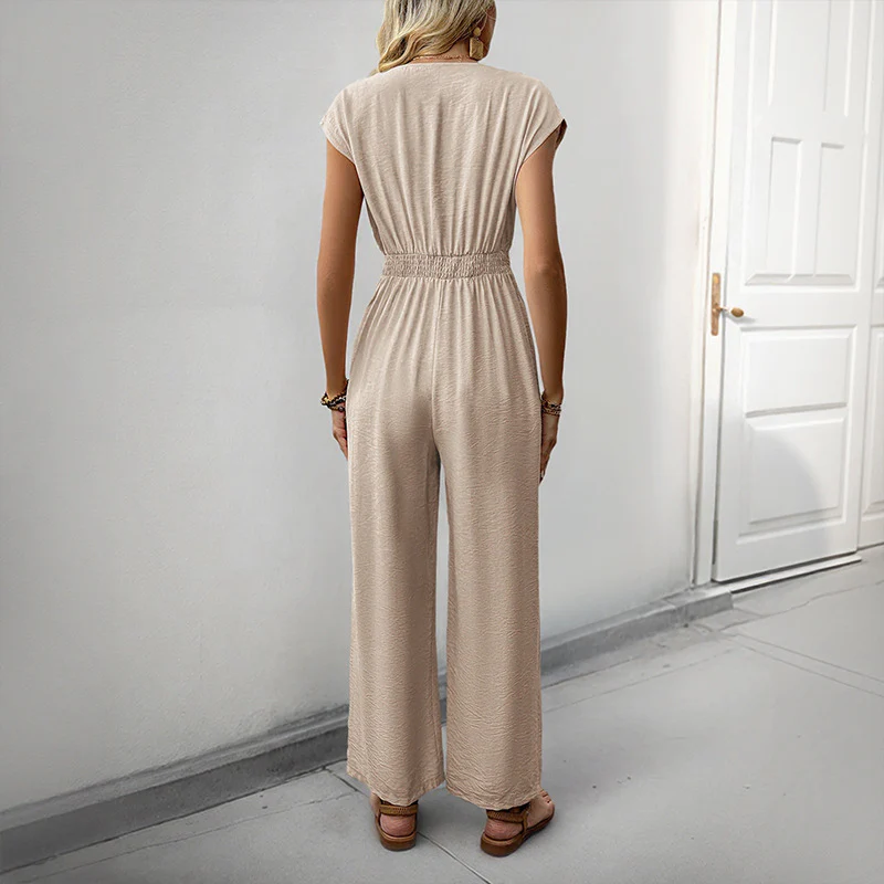 Damen eleganter Jumpsuit mit Knopfdesign und weitem Bein Heidi-Mode - Image 4