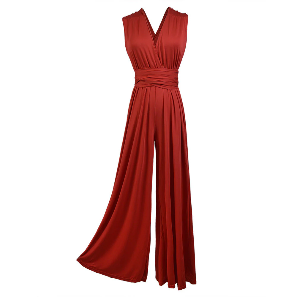 Damen Eleganter Jumpsuit mit Tiefem V-Ausschnitt und Innovativer Wickeloptik Heidi-Mode - Image 12