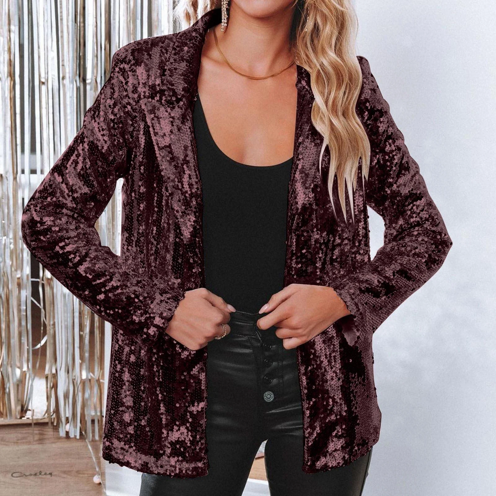Damen Eleganter Paillettenblazer mit Schimmerndem Finish Heidi-Mode - Image 11