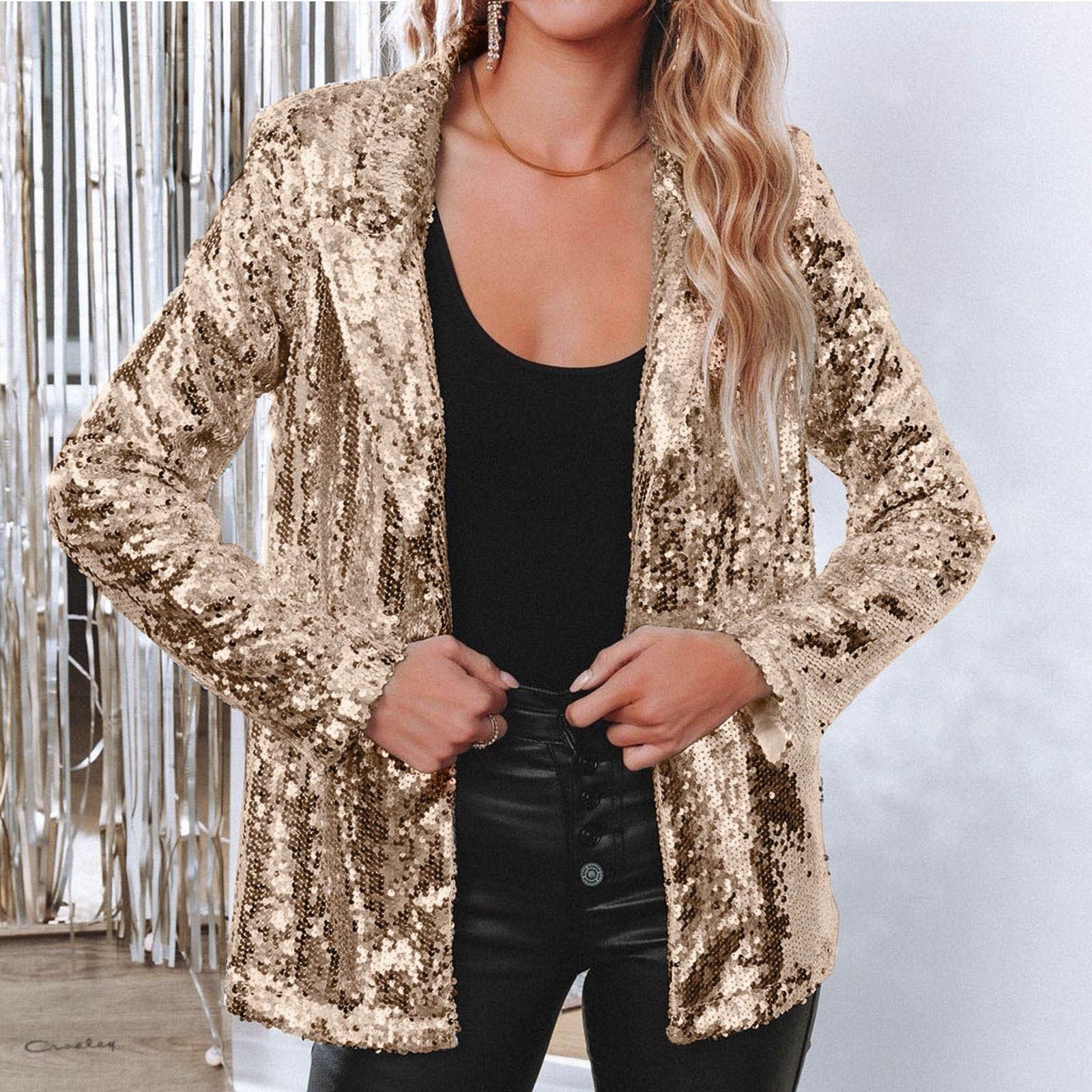 Damen Eleganter Paillettenblazer mit Schimmerndem Finish Heidi-Mode - Image 12