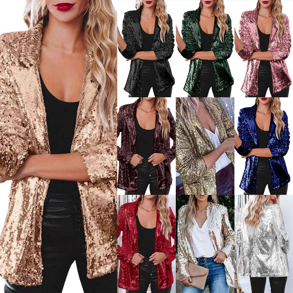 Damen Eleganter Paillettenblazer mit Schimmerndem Finish Heidi-Mode - Image 2
