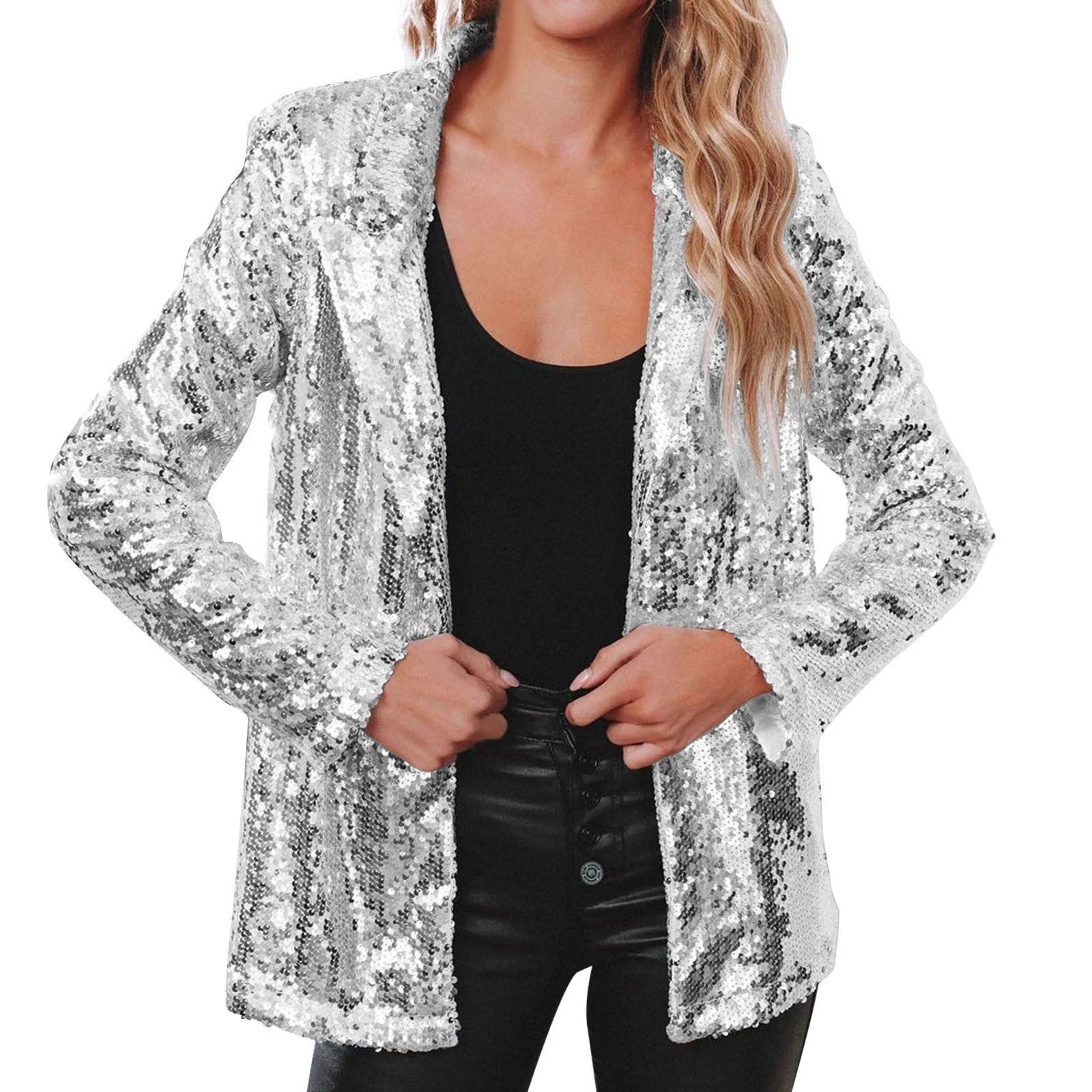 Damen Eleganter Paillettenblazer mit Schimmerndem Finish Heidi-Mode - Image 3