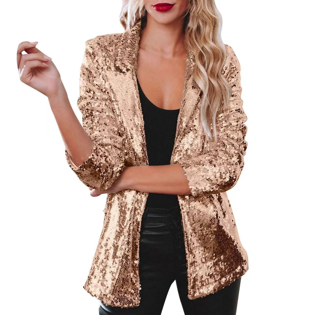 Damen Eleganter Paillettenblazer mit Schimmerndem Finish Heidi-Mode - Image 6