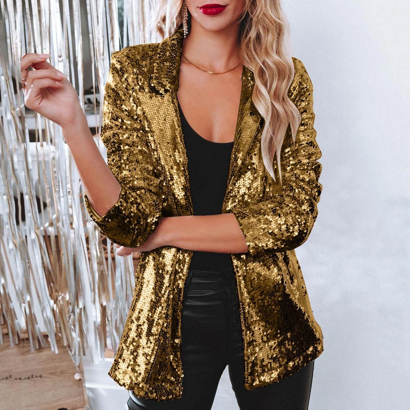 Damen Eleganter Paillettenblazer mit Schimmerndem Finish Heidi-Mode - Image 8