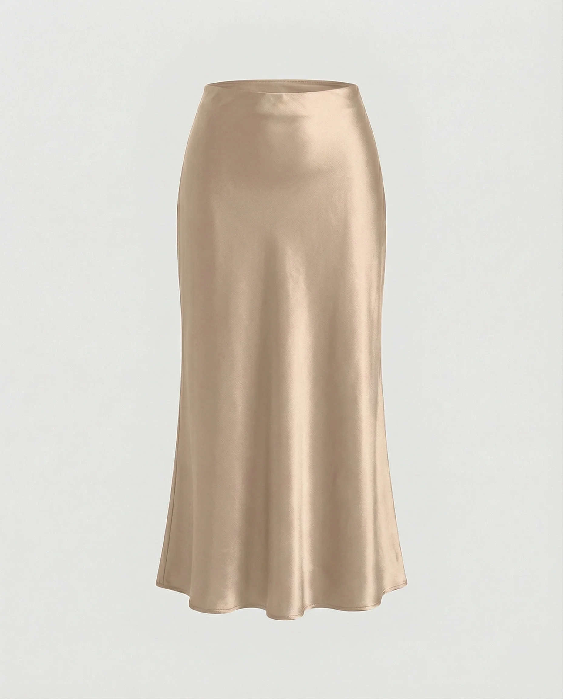 Damen eleganter Satin-Midirock mit fließendem Schnitt und hohem Bund Heidi Mode - Image 7