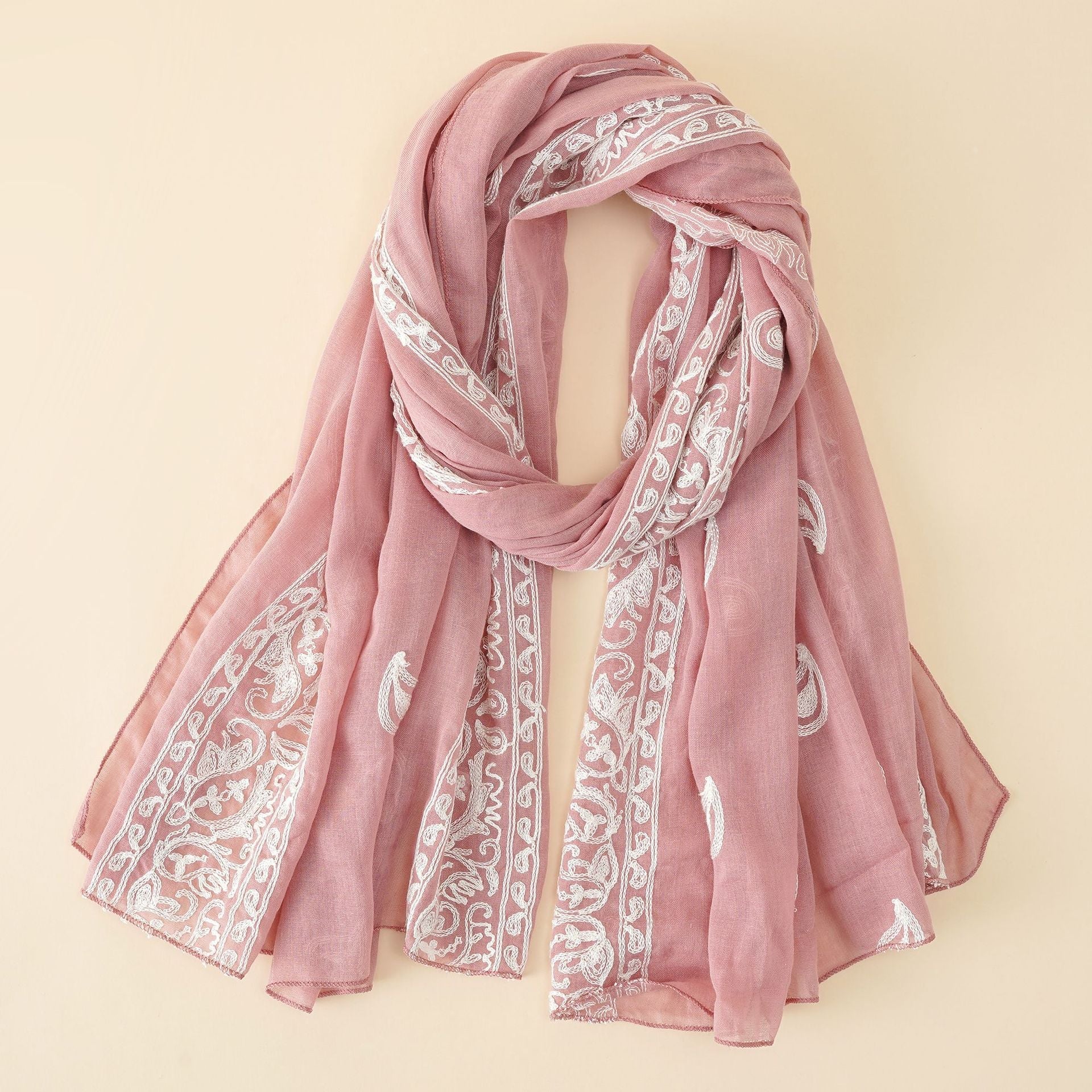 Damen Eleganter Schal Aus Hochwertigem Chiffon mit Filigraner Stickerei Heidi-Mode - Image 10