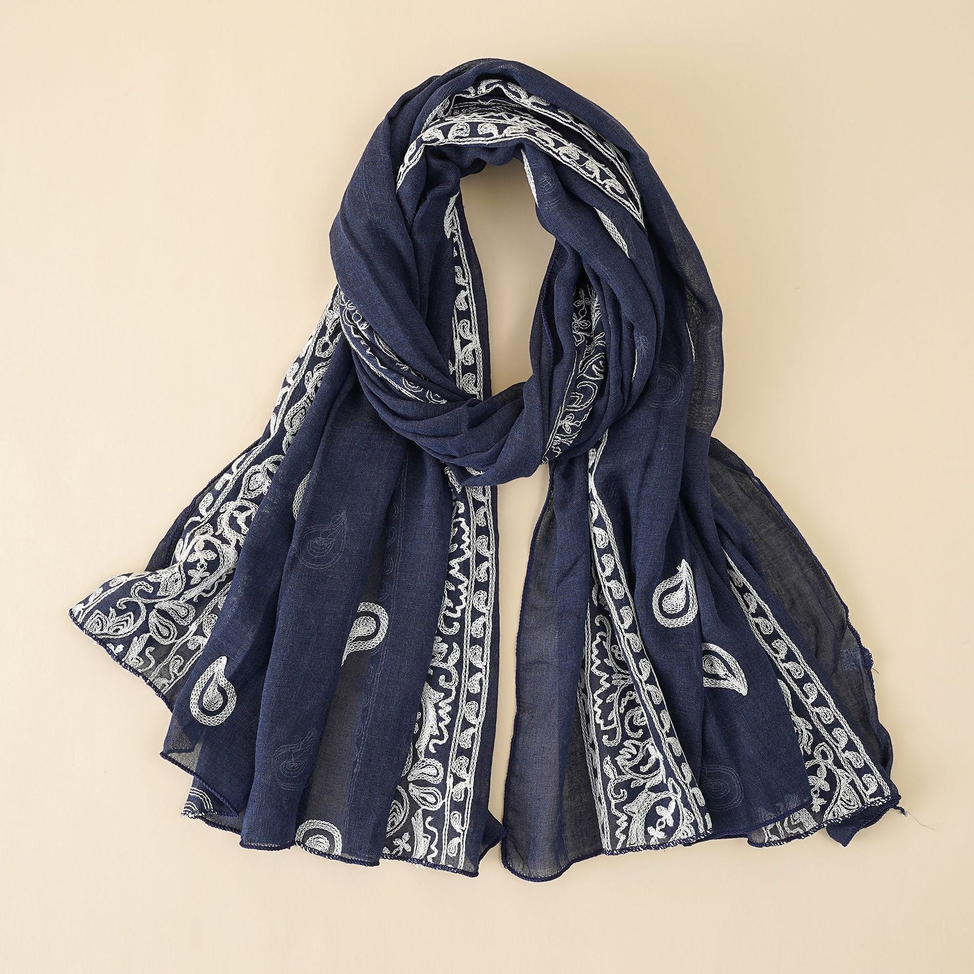 Damen Eleganter Schal Aus Hochwertigem Chiffon mit Filigraner Stickerei Heidi-Mode - Image 7