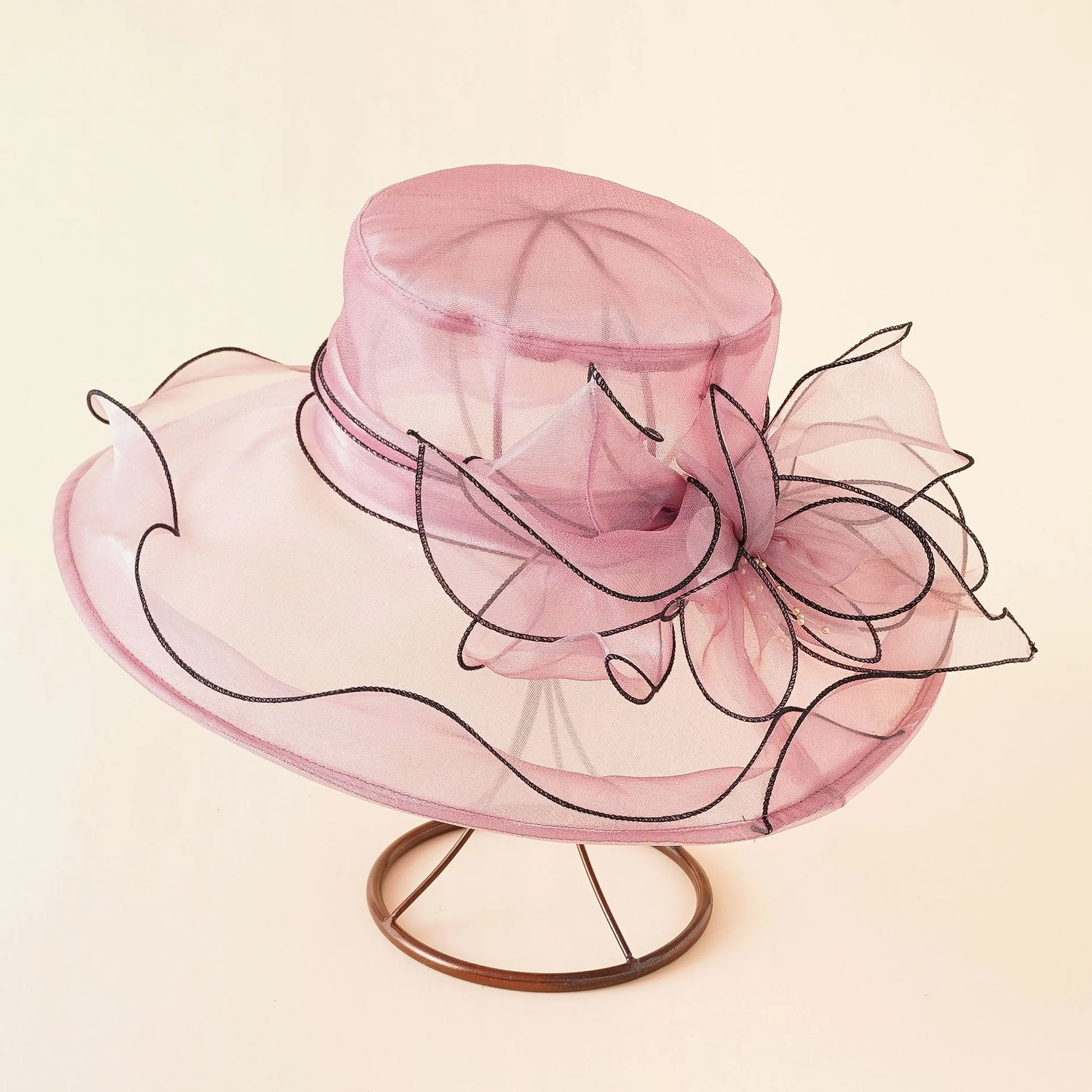 Damen Eleganter Sonnenhut mit Feiner Netzstruktur und Romantischen Schleifenelementen Heidi-Mode - Image 6