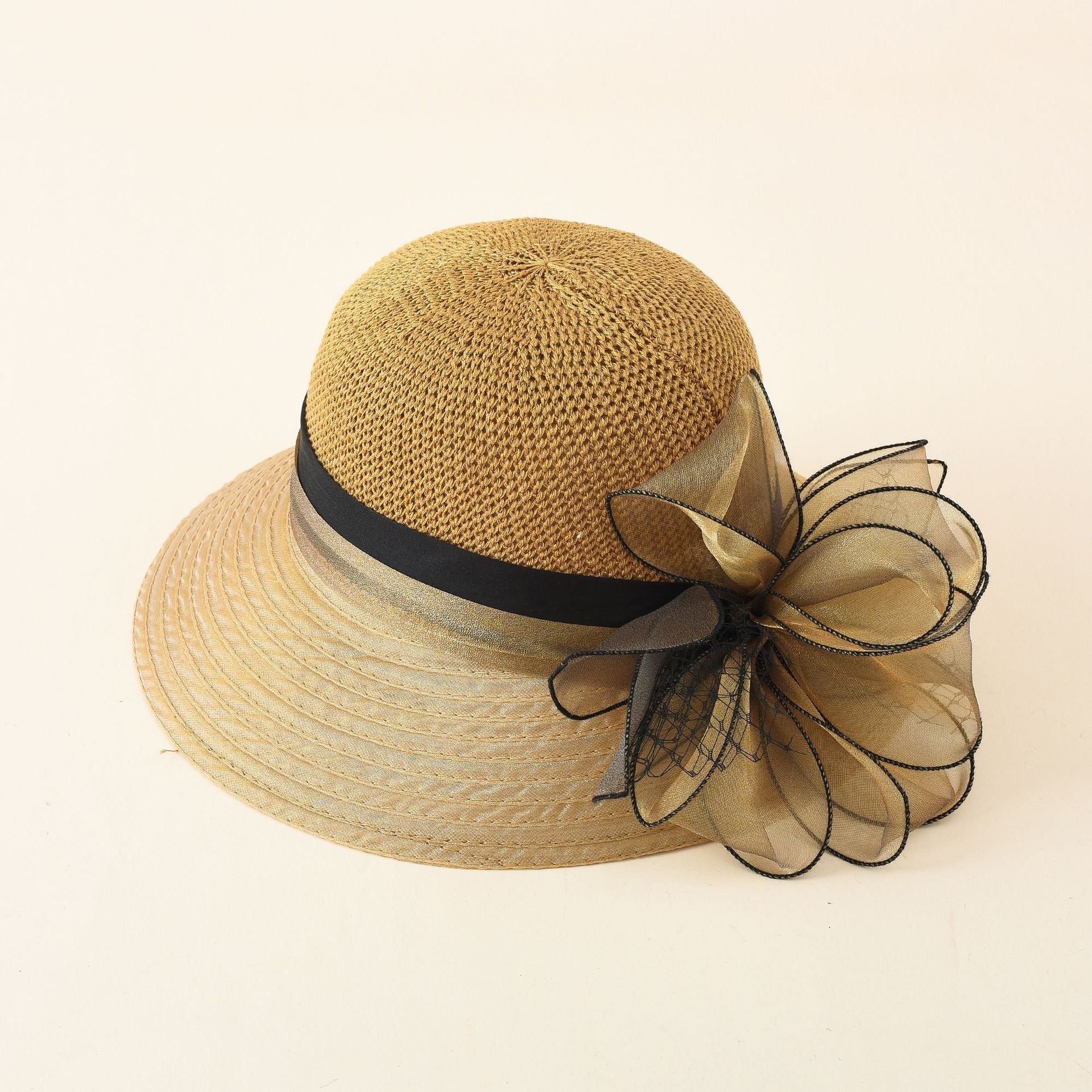 Damen Eleganter Sonnenhut mit Feiner Schleifenverzierung und Breiter Krempe Heidi-Mode - Image 7