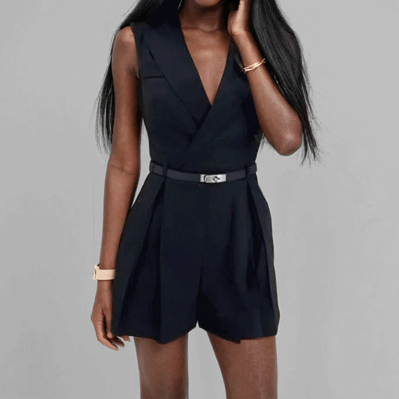 Damen Eleganter Trägeranzug mit Taillengürtel Heidi-Mode - Image 2