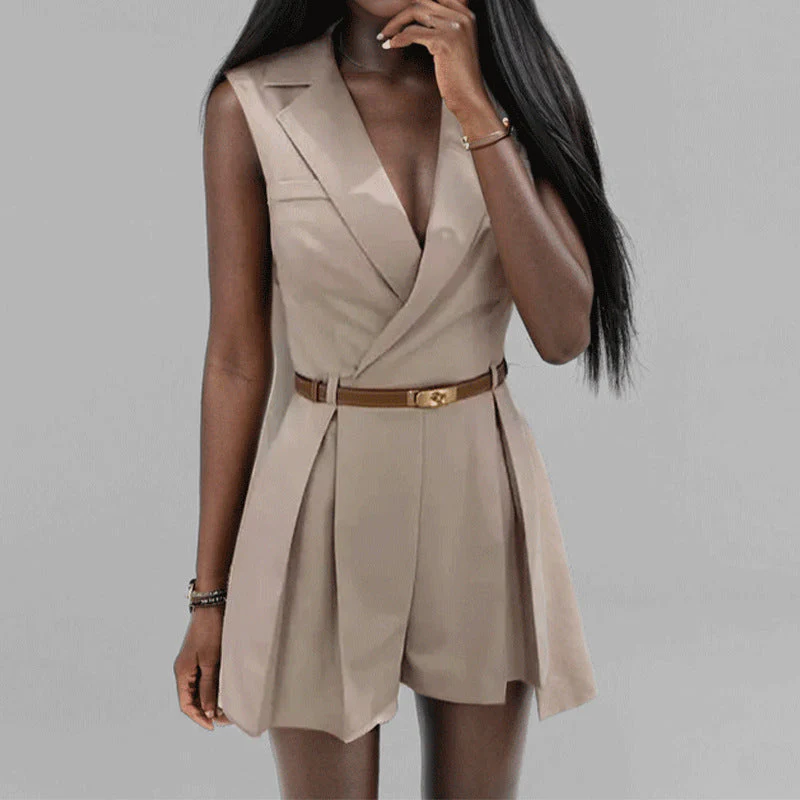 Damen Eleganter Trägeranzug mit Taillengürtel Heidi-Mode - Image 6