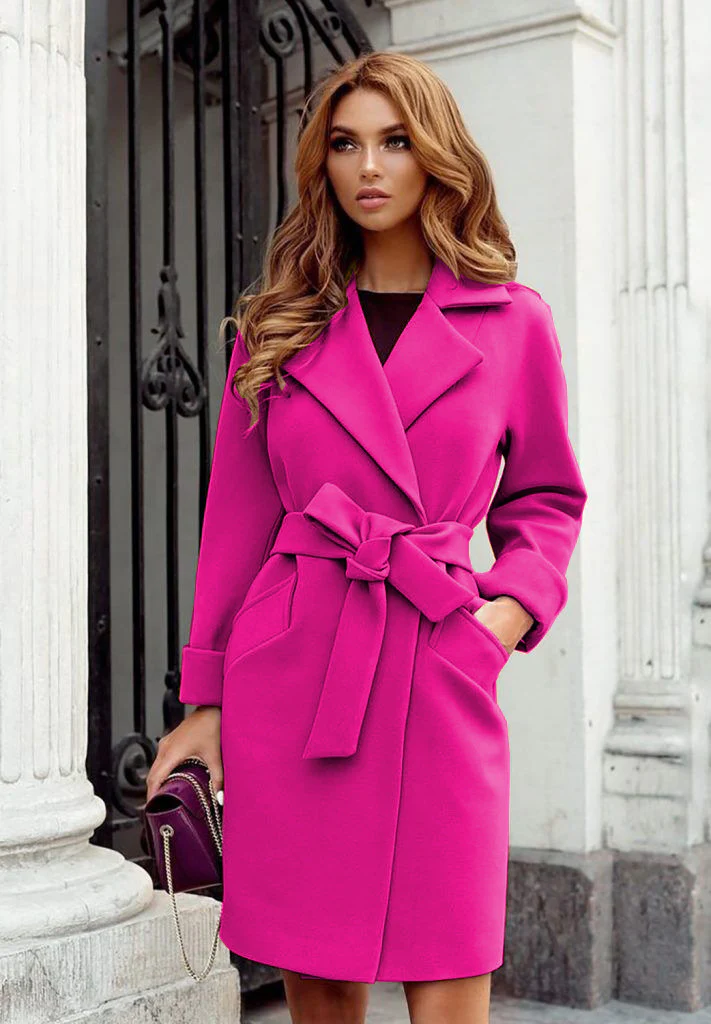 Damen eleganter Trenchcoat mit Gürtel und Taschen Heidi-Mode - Image 9