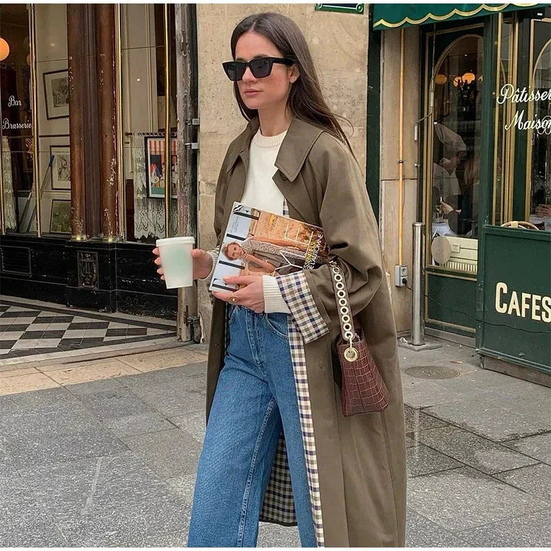 Damen Eleganter Trenchcoat mit Schmalem Schnitt und Praktischen Taschen Heidi-Mode - Image 2