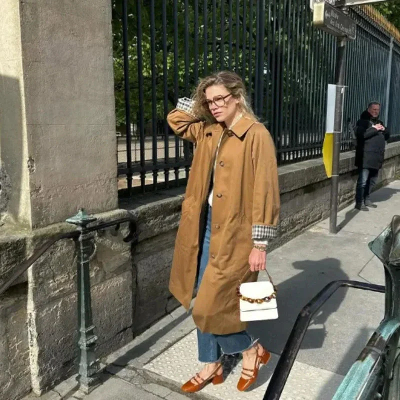 Damen Eleganter Trenchcoat mit Schmalem Schnitt und Praktischen Taschen Heidi-Mode - Image 3