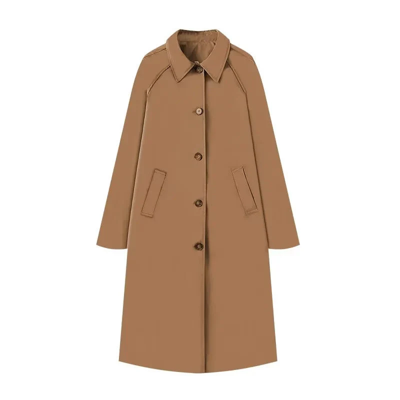 Damen Eleganter Trenchcoat mit Schmalem Schnitt und Praktischen Taschen Heidi-Mode - Image 8