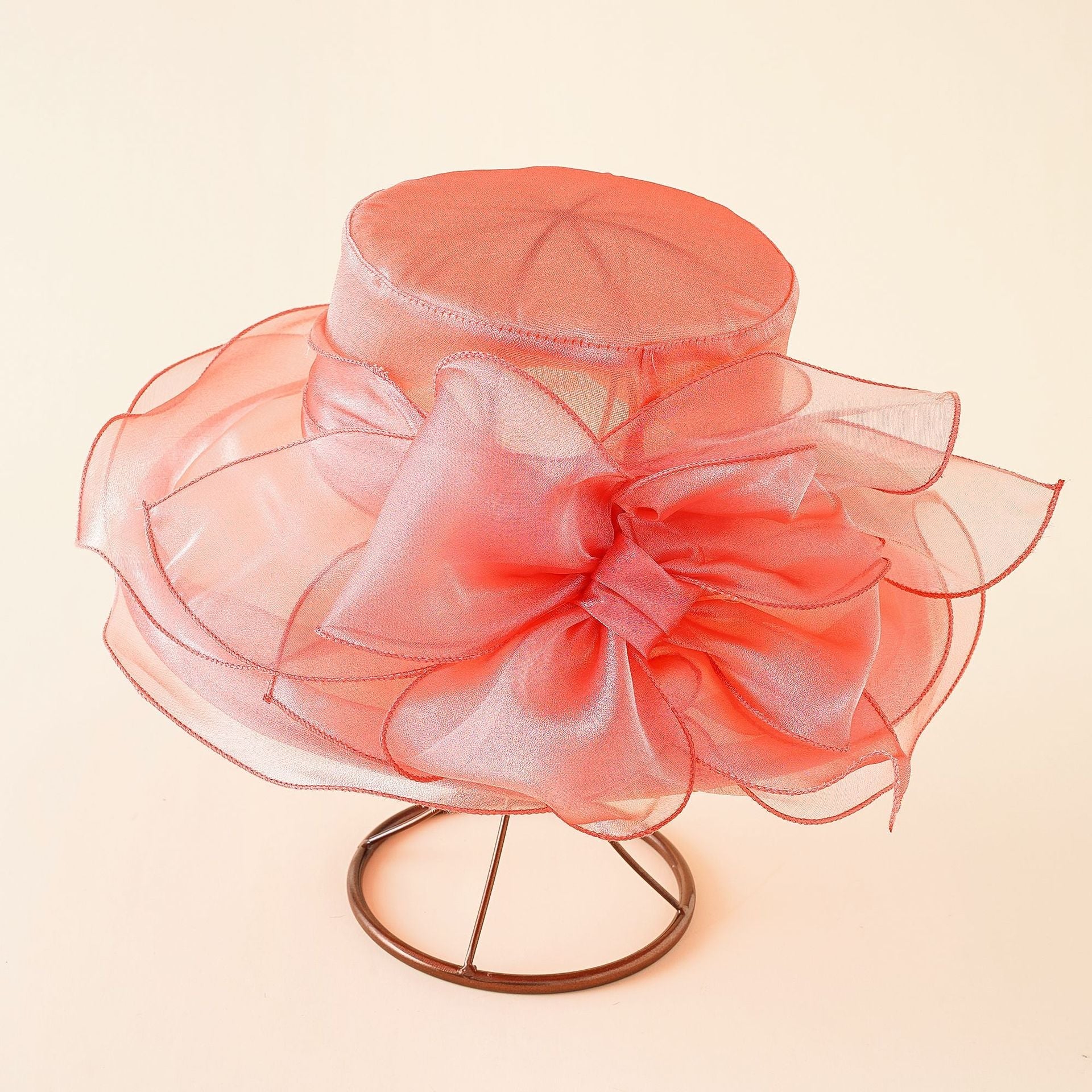 Damen Eleganter Tüllhut mit Großem Gefaltetem Blumenmotiv Heidi-Mode - Image 10