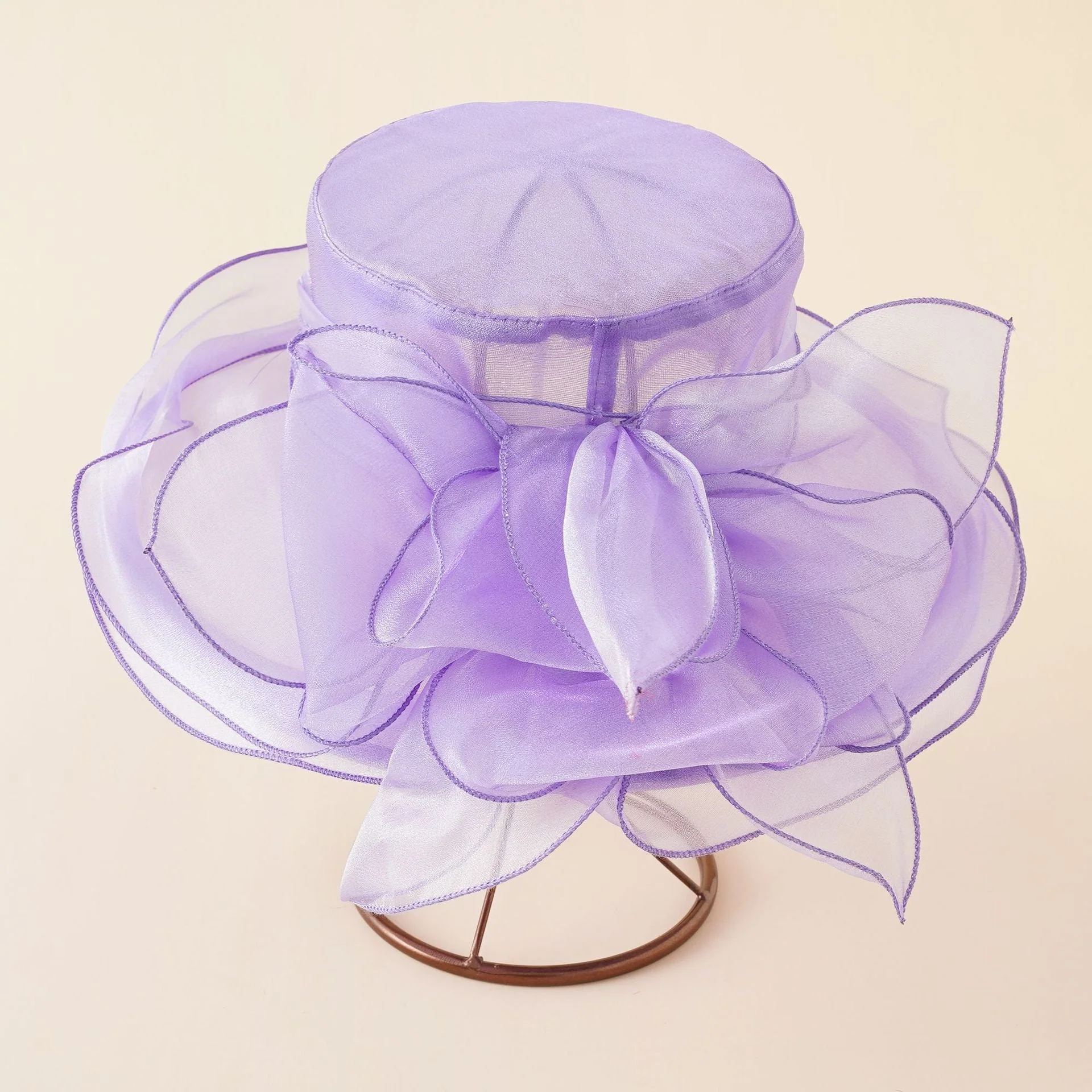 Damen Eleganter Tüllhut mit Großem Gefaltetem Blumenmotiv Heidi-Mode - Image 5