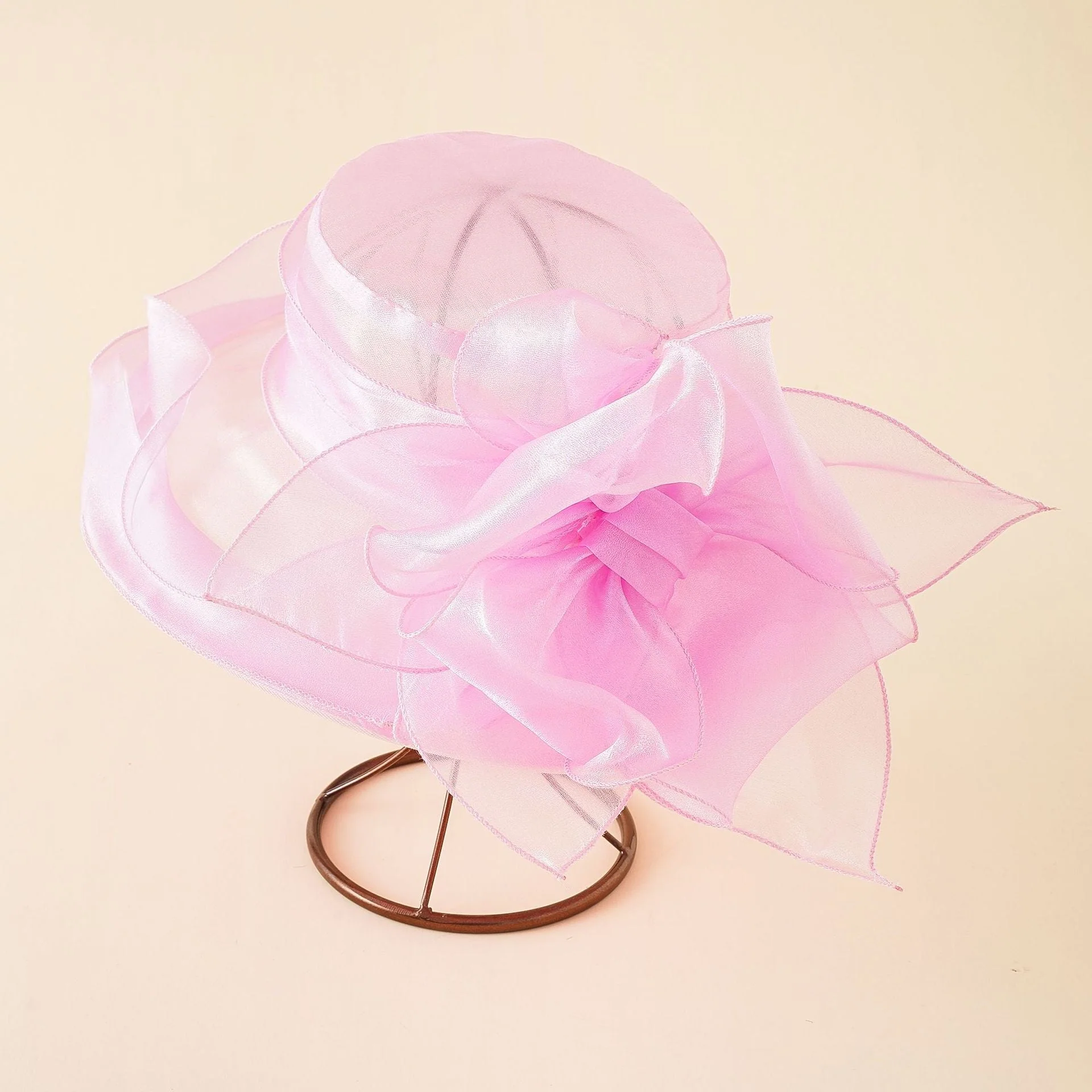 Damen Eleganter Tüllhut mit Großem Gefaltetem Blumenmotiv Heidi-Mode - Image 6