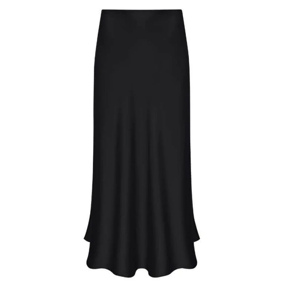 Damen Eleganter und Fließender Maxi-Rock Aus Hochwertigem Satin Heidi-Mode - Image 5